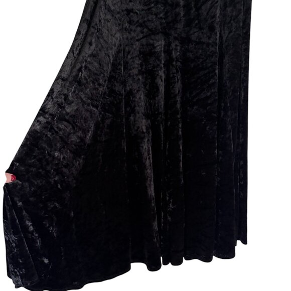 Grace Dane Lewis Vintage Black Velvet Skirt Size 14 Elastic Fit & Flare - Picture 4 of 5